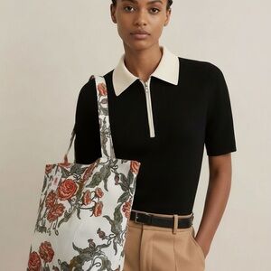 Floral Tote Bag with Matching Hat